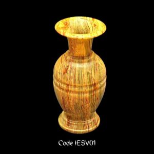 Yellow Marble Carved Vase for home décor