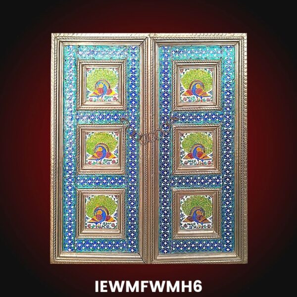 Multicolored White Metal decorative window traditional meenakari