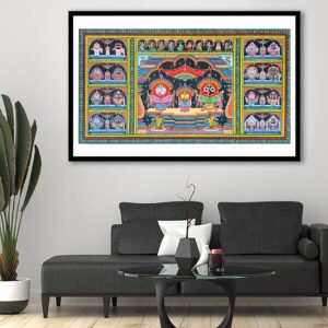 Hand Painted Pattachitra painting depicting Jagannath Balabhadra Subhadra