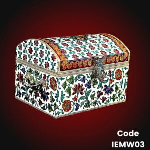 white lacquered meenakari jewelry box