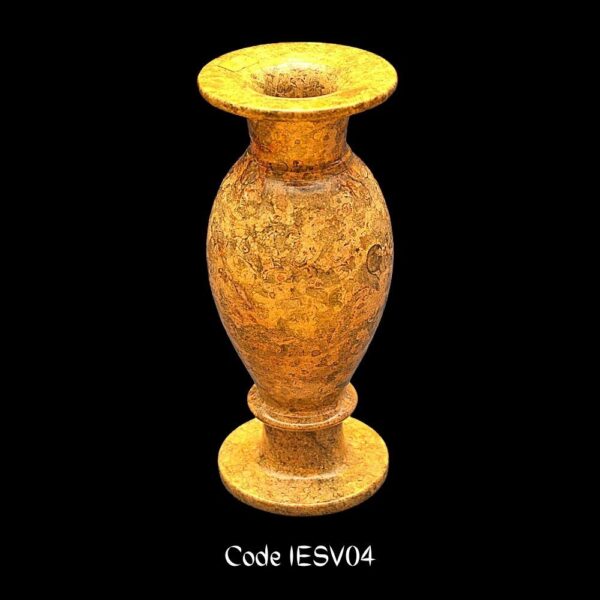 Yellow Marble wide Mouth Vase