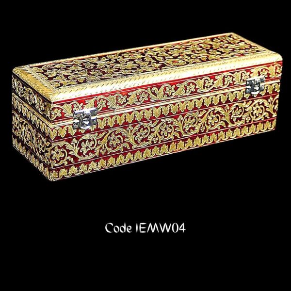 Gold and Wine Red floral Meenakari Jewelry Box online