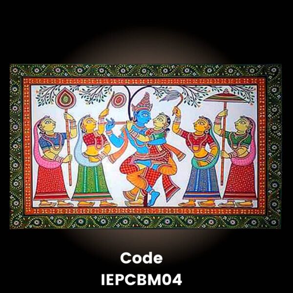 hand painted Pattachitra painting Krishna Radha in JUGAL RAAS