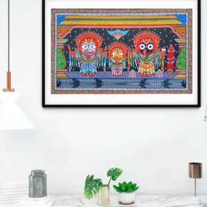 Hand Painted Pattachitra painting of Jagannath Balabhadra Subhadra