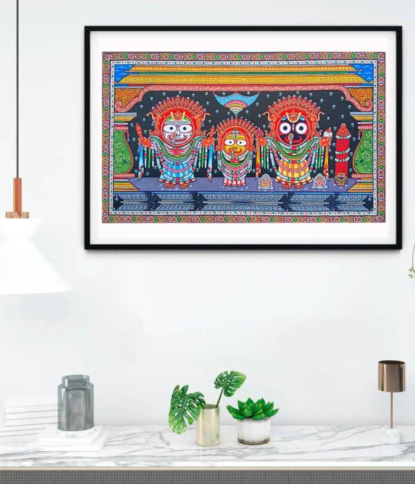 Hand Painted Pattachitra painting of Jagannath Balabhadra Subhadra