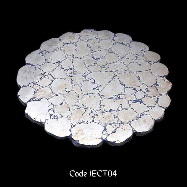 PYRITE SEMI PRECIOUS STONE CORNER TABLE TOP