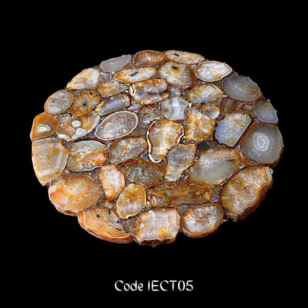 NATURAL AGATE SEMI PRECIOUS STONE CORNER TABLE TOP