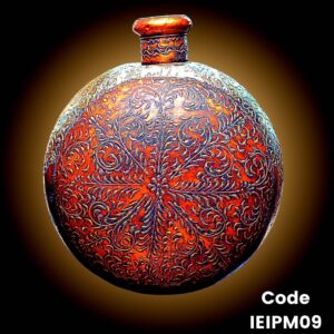 Hand Painted iron Pot 'Kudia' with Copper Colored Motif