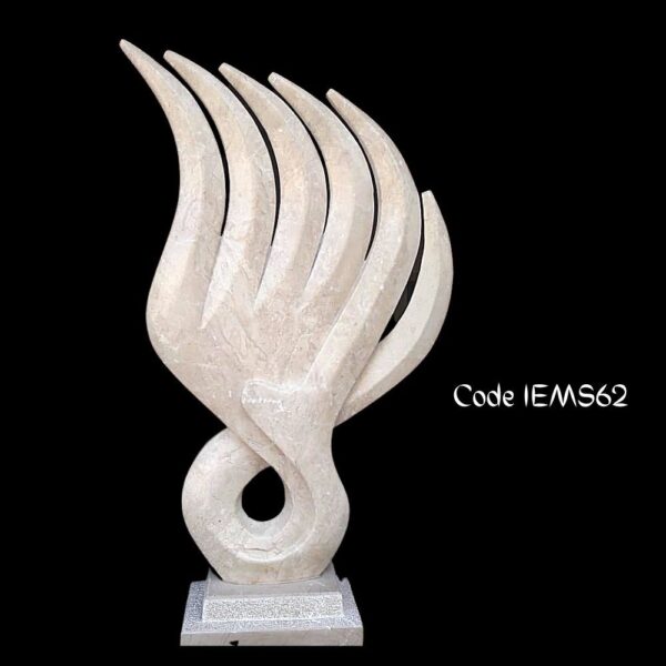 Abstract marble sculpture of Panchmukhi Conch Shell (Shankha)