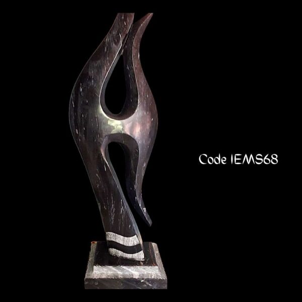 CONTEMPORARY ABSTRACT MARBLE SCULPTURE IN HAVELI BLACK MARBLE