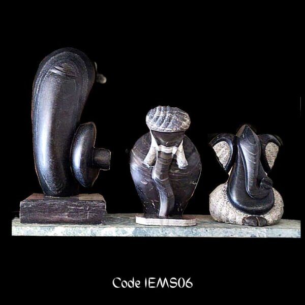 Contemporary and traditional marble statues of lord Ganesha in black marble