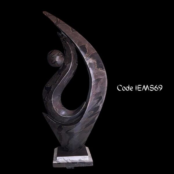 CONTEMPORARY ART MARBLE SCULPTURE IN BLACK MARBLE