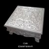 Handcrafted White Metal Chowki with embossed motif