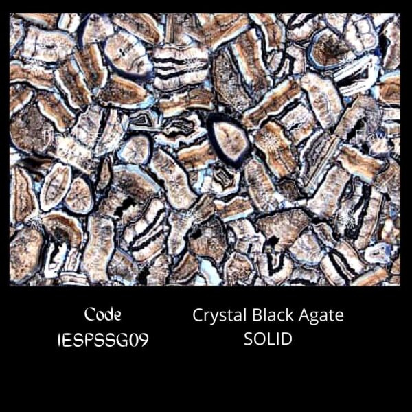 CRYSTAL BLACK AGATE SEMI PRECIOUS STONE SLAB SOLID