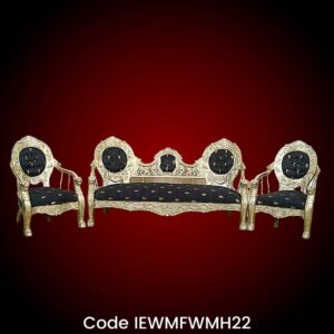 Silver Furniture Five seater Luxury sofa set with greyish black velvet upholstery