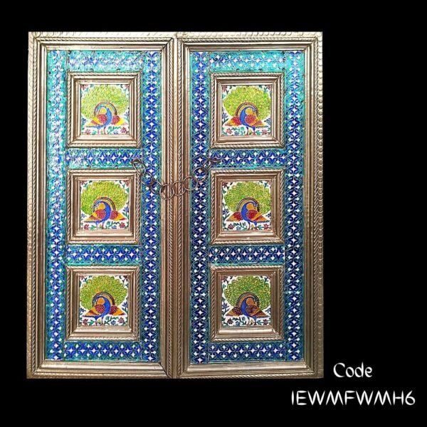 Multicolored White Metal decorative window with 6 panels decorated with traditional meenakari art