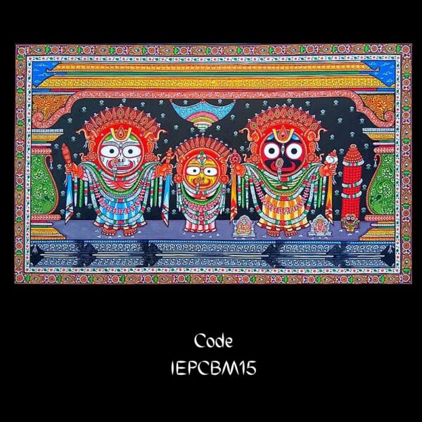 Traditional Hand Painted Pattachitra painting of Jagannath, Balabhadra, Subhadra