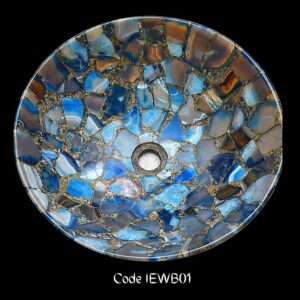 Iliziencrafts Blue Agate Semi precious stone Wash basin and Counter sink