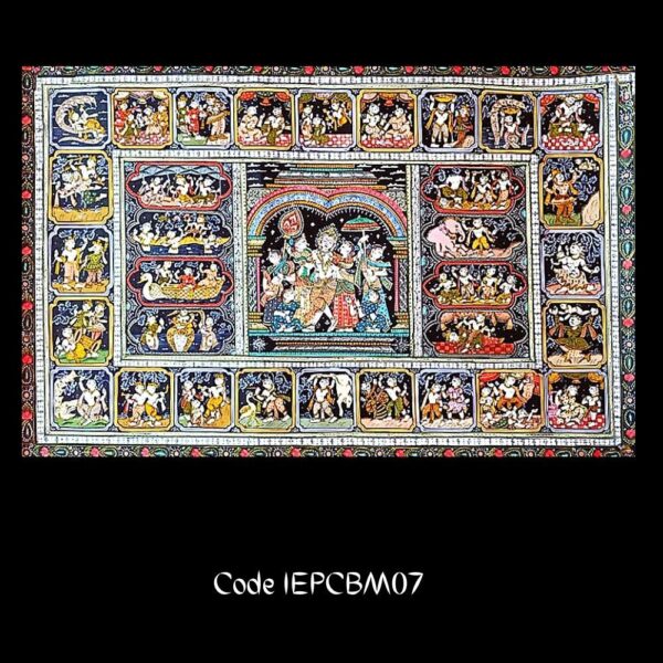 hand painted Pattachitra painting life story Krishna