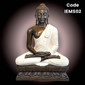 Traditional marble statue of Buddha in Meditation in Black Marble