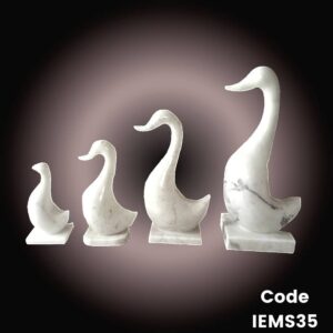 Modern marble sculpture Four White Swans is in Agaria white Marble