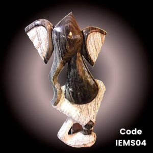 Contemporary marble statue of Ganesha in Mercury Black Marble