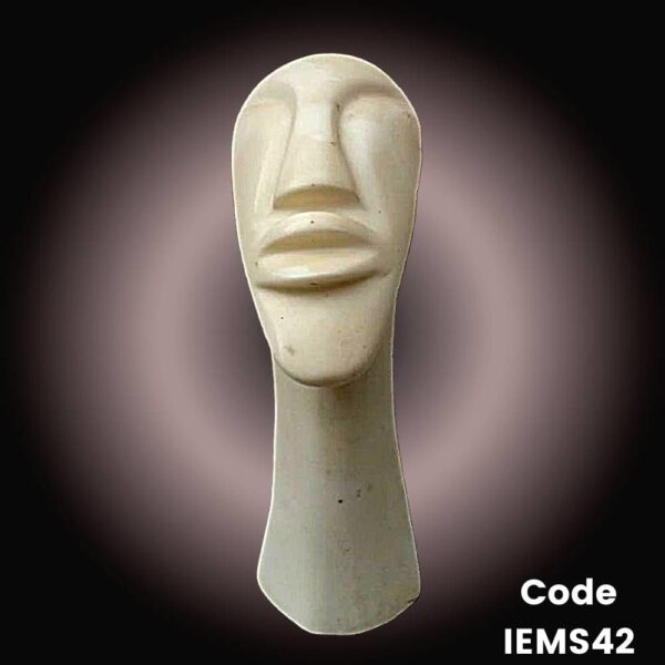 contemporary sculpture of Human Face is in Satvario White Marble